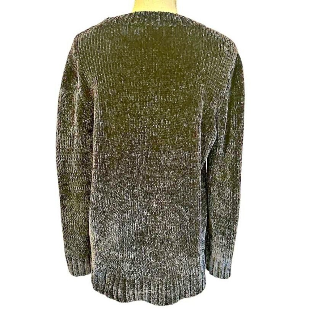 Orvis Classic Collection Women's L Large Blue Chenille Soft Velvety Sweater - Picture 2 of 5